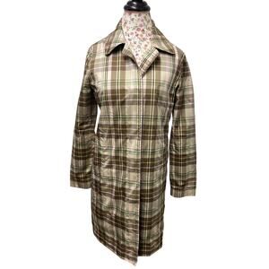 🤎 GAP S Plaid Coat Brown Tan Country Core Vintage Style Lightweight Jacket